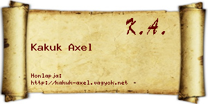 Kakuk Axel névjegykártya